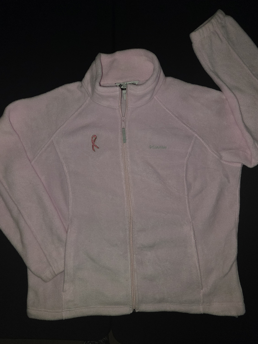 Columbia Women's Light Pink Full-Zip Fleece Jacket BCA Emblem Size 2X